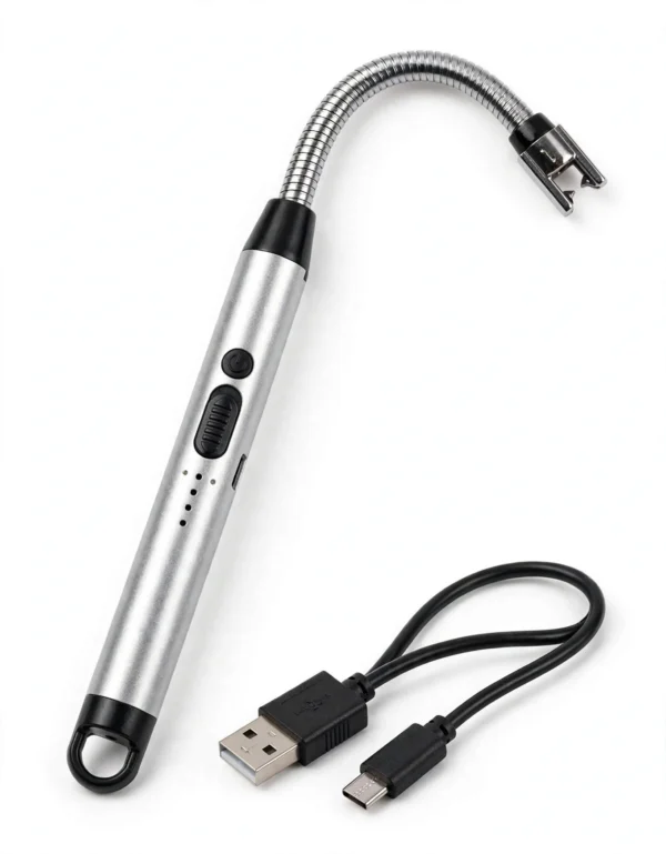 USB rechargeable electric arc lighter showing its charging feature and rechargeable design
